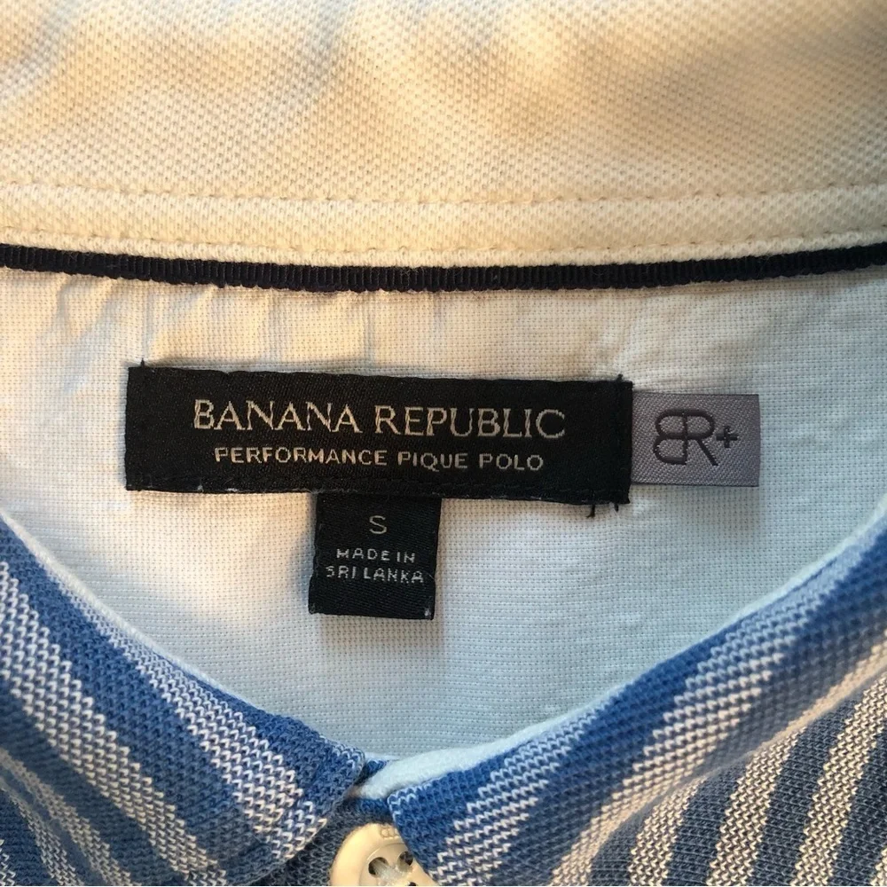 Banana Republic Men’s Blue Performance Pique Polo Shirt Size Small